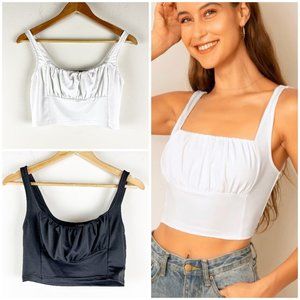 SHEIN Ruched Bust Crop Top x2